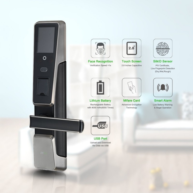 ZM-100 Electronic Smart Digital Door Lock (With Face Detection + Touchscreen + Fingerprint)
